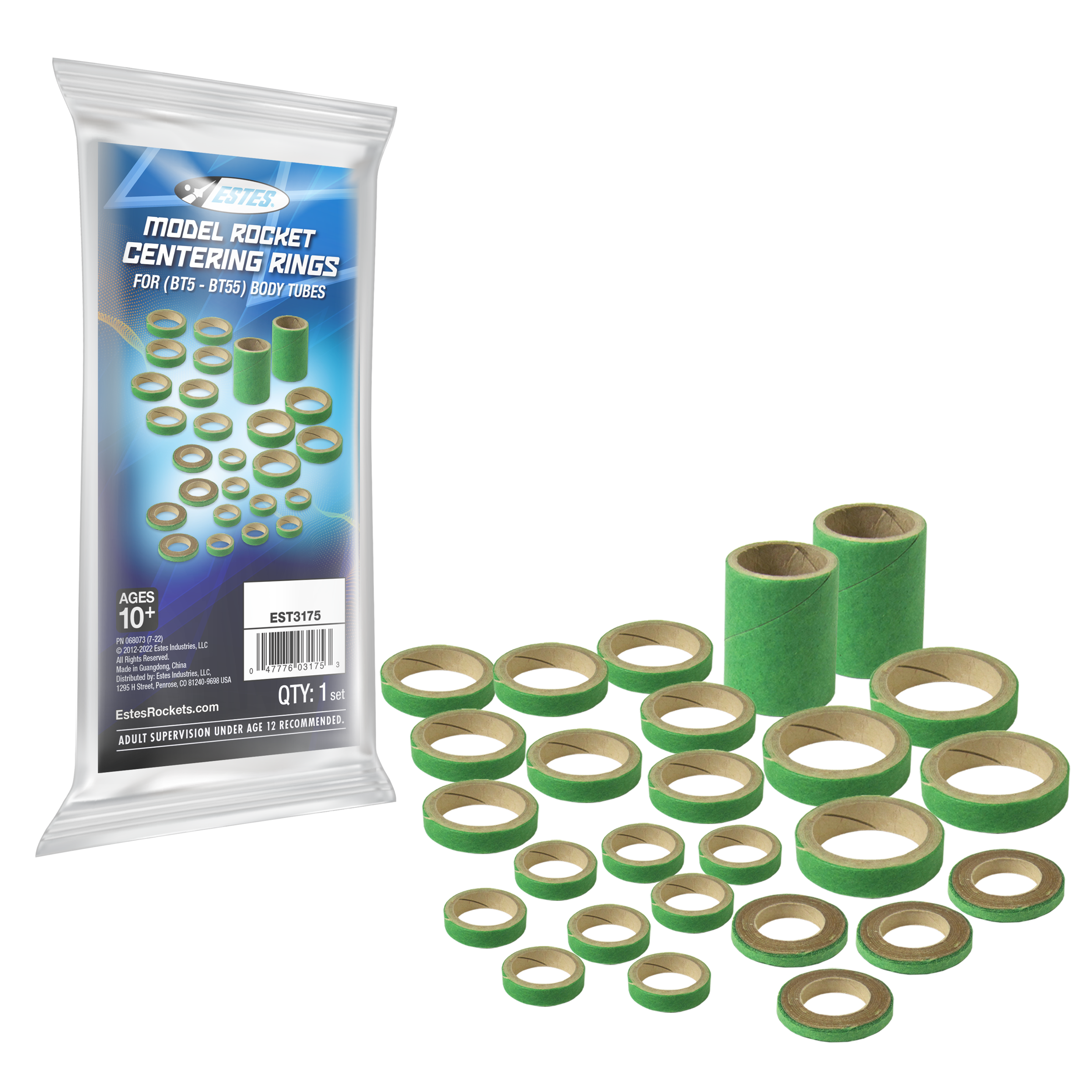 Model Rocket Centering Rings for BT5-B55 Body Tube Sizes