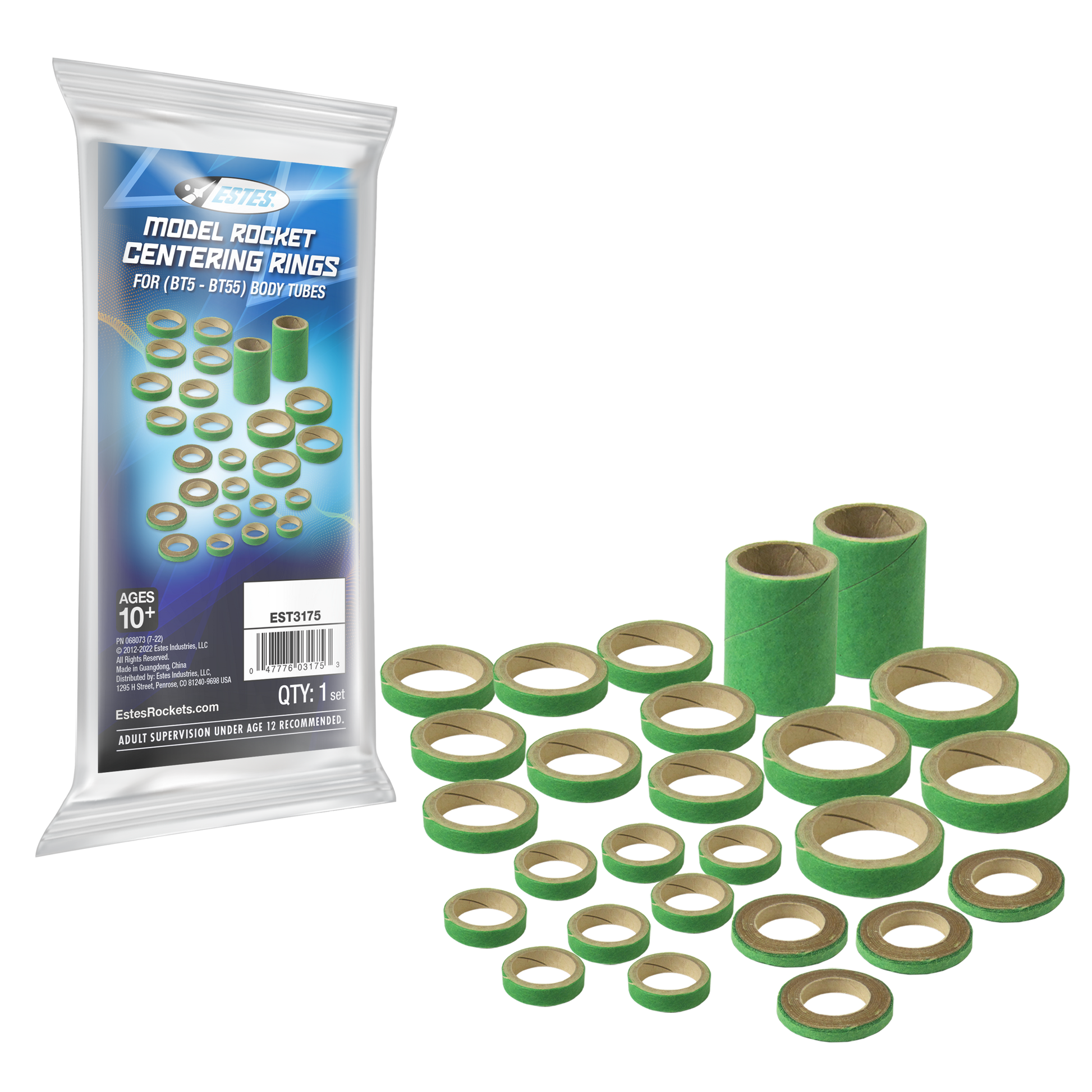 Model Rocket Centering Rings for BT5-B55 Body Tube Sizes