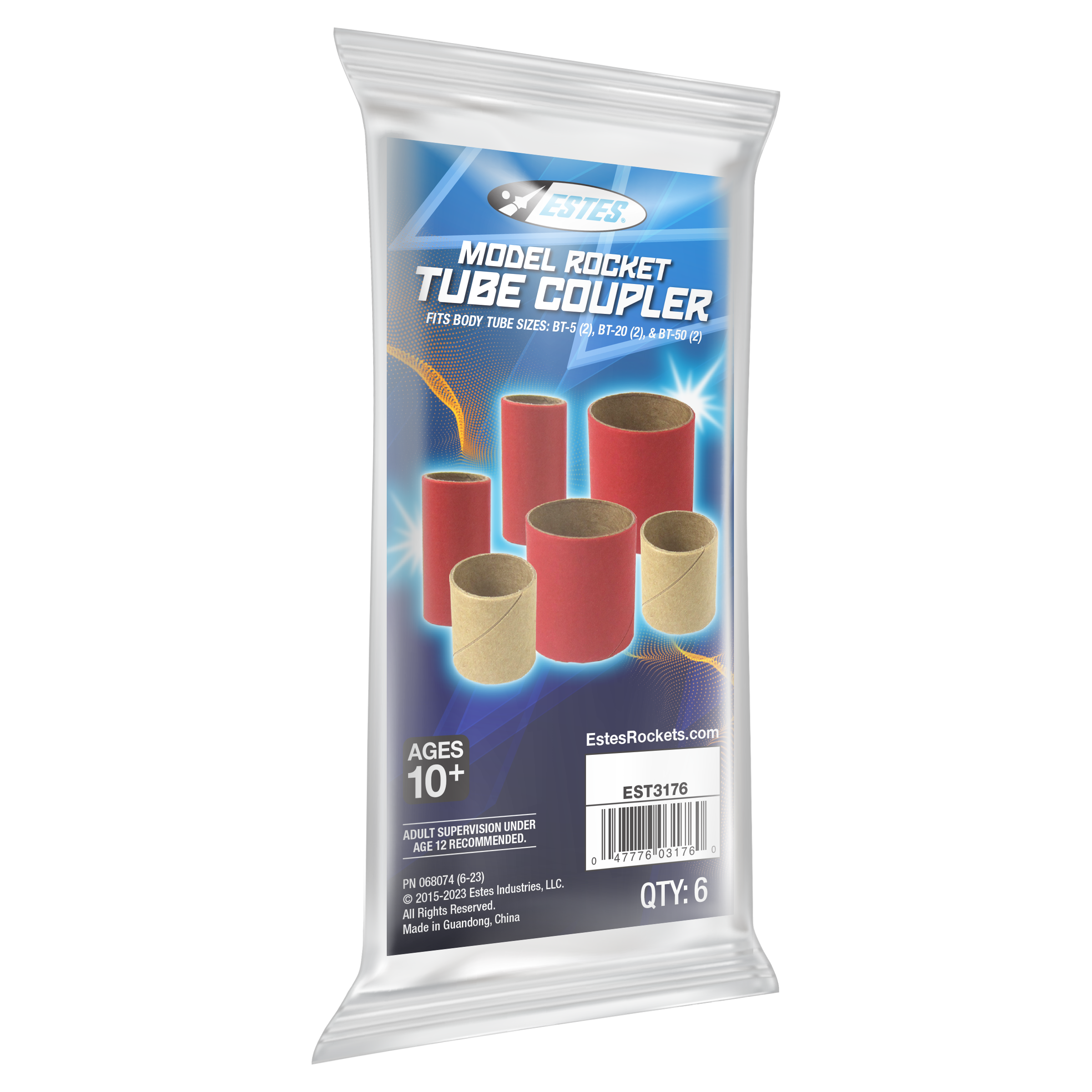 Estes BT5 - BT50 Model Body Tube Couplers - Pack of 6