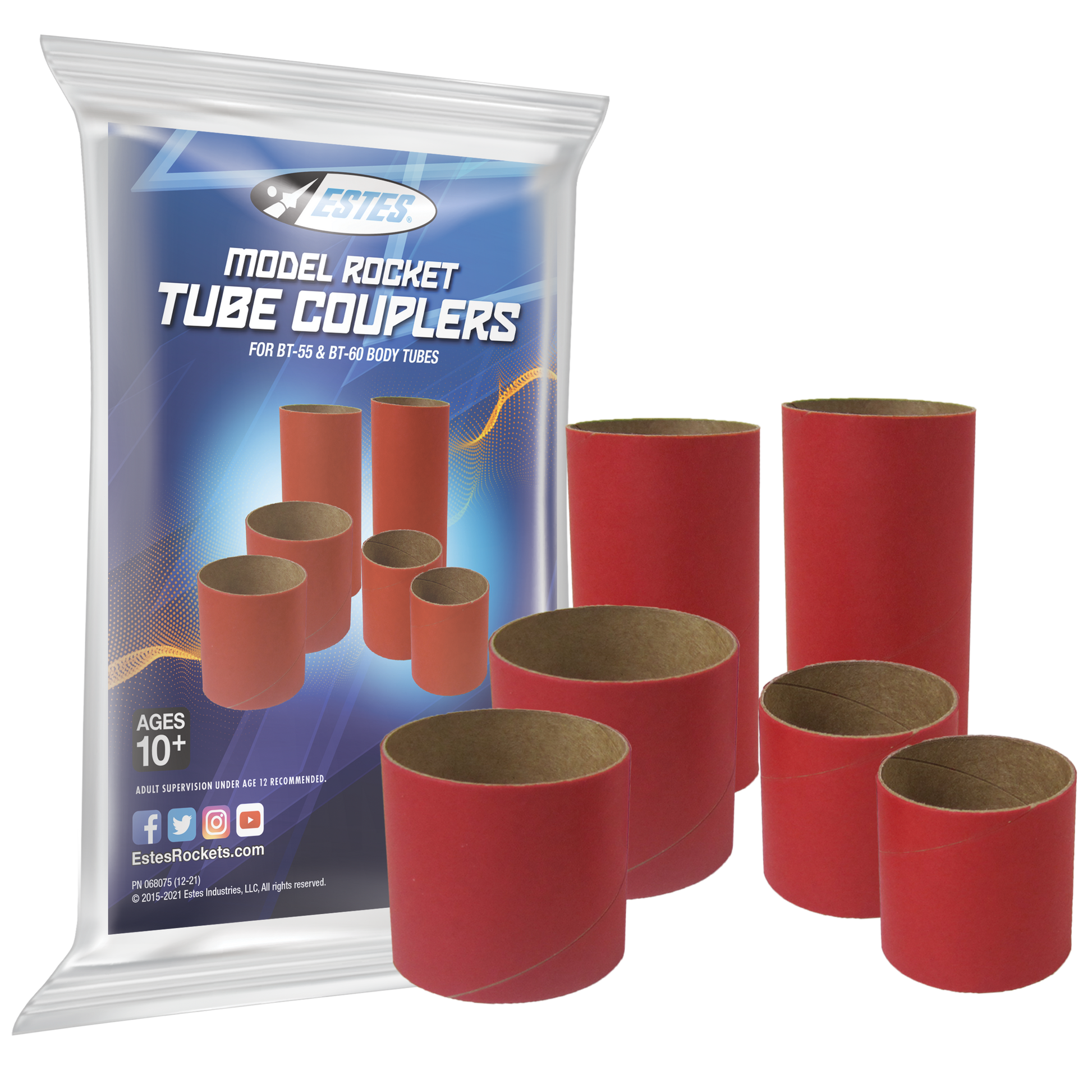 Estes BT55 & BT60 Model Rocket Body Tube Couplers