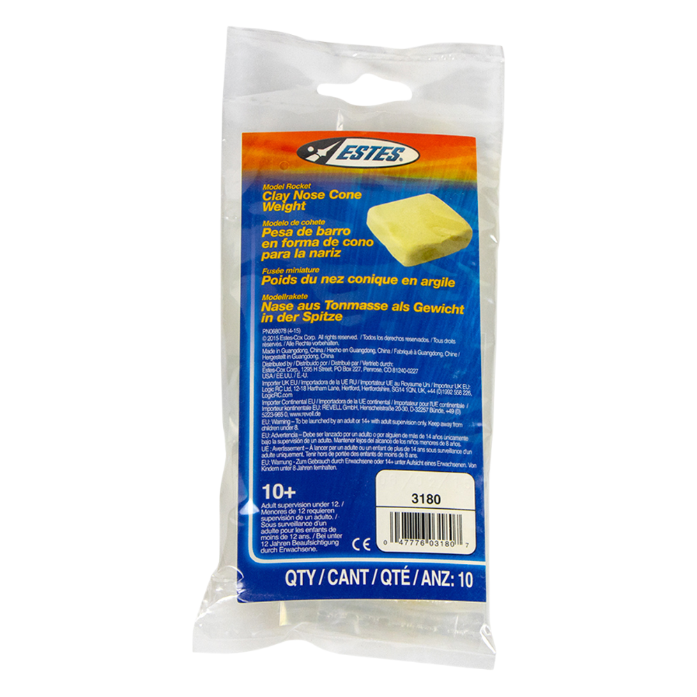 Estes Clay Nose Cone Weights Model Rocket Accessory