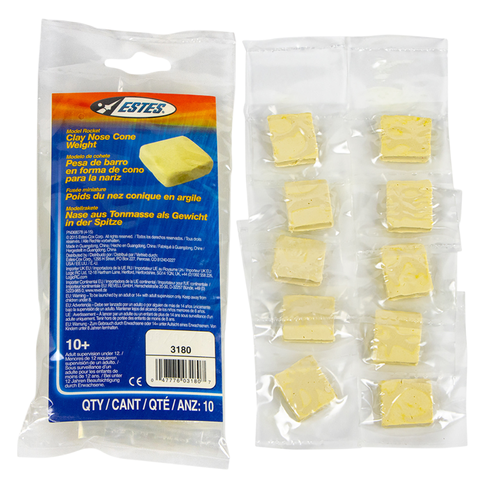 Estes Clay Nose Cone Weights for Model Rocket Building