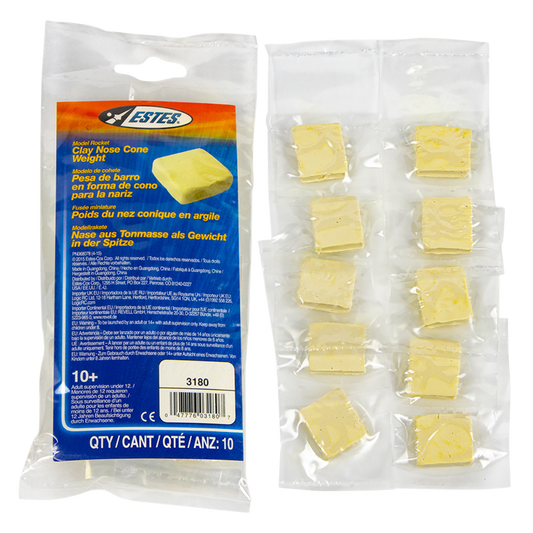 Estes Clay Nose Cone Weights for Model Rocket Building