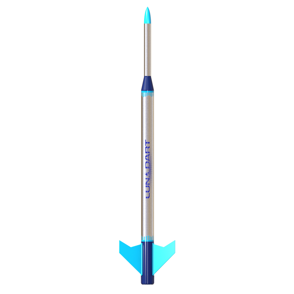 Estes Luna Dart Silver and Blue Model Rocket