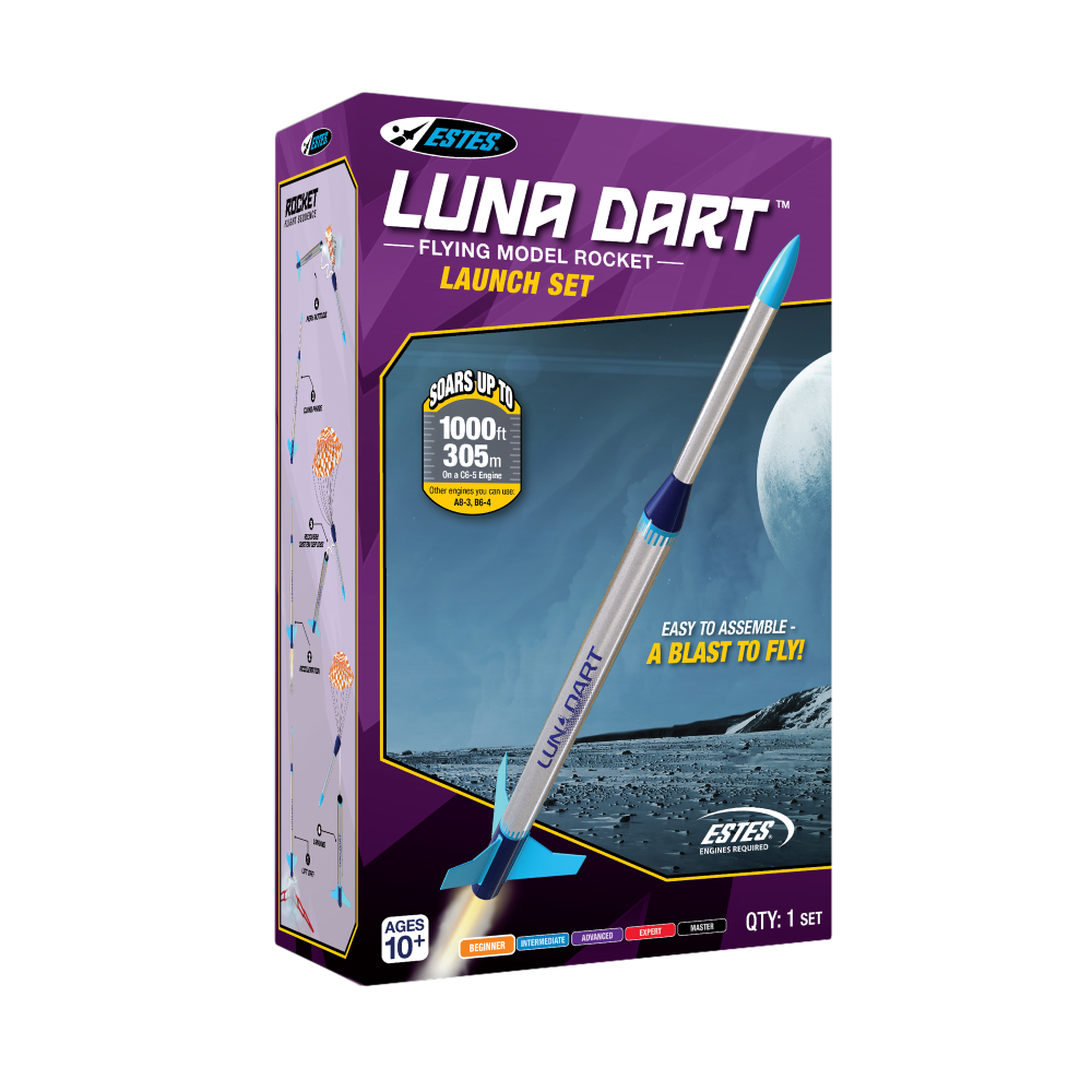 Estes Luna Dart Flying Model Rocket Launch Set for Beginners