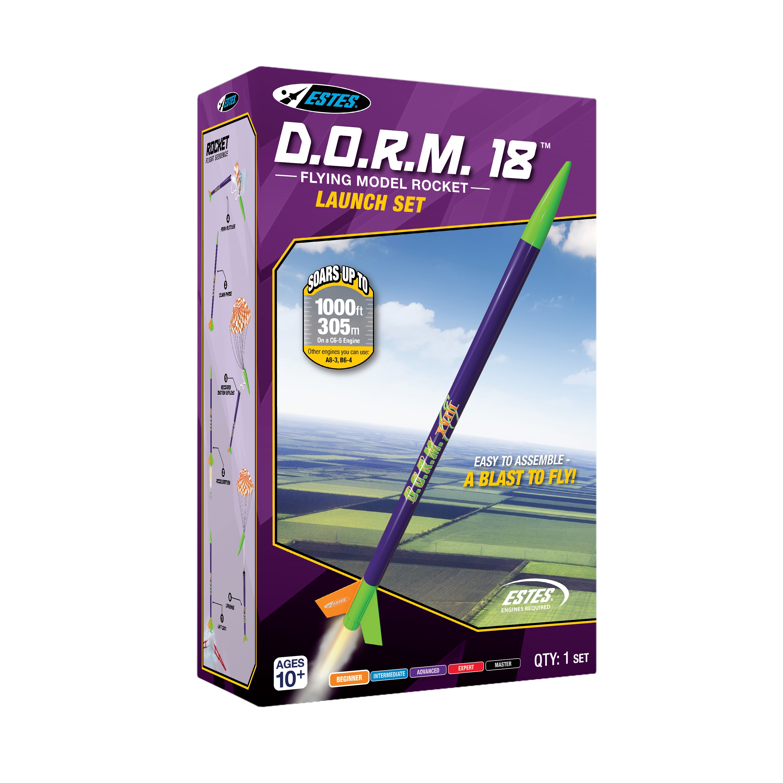 Estes DORM 18 Flying Model Rocket Kit Launch Set