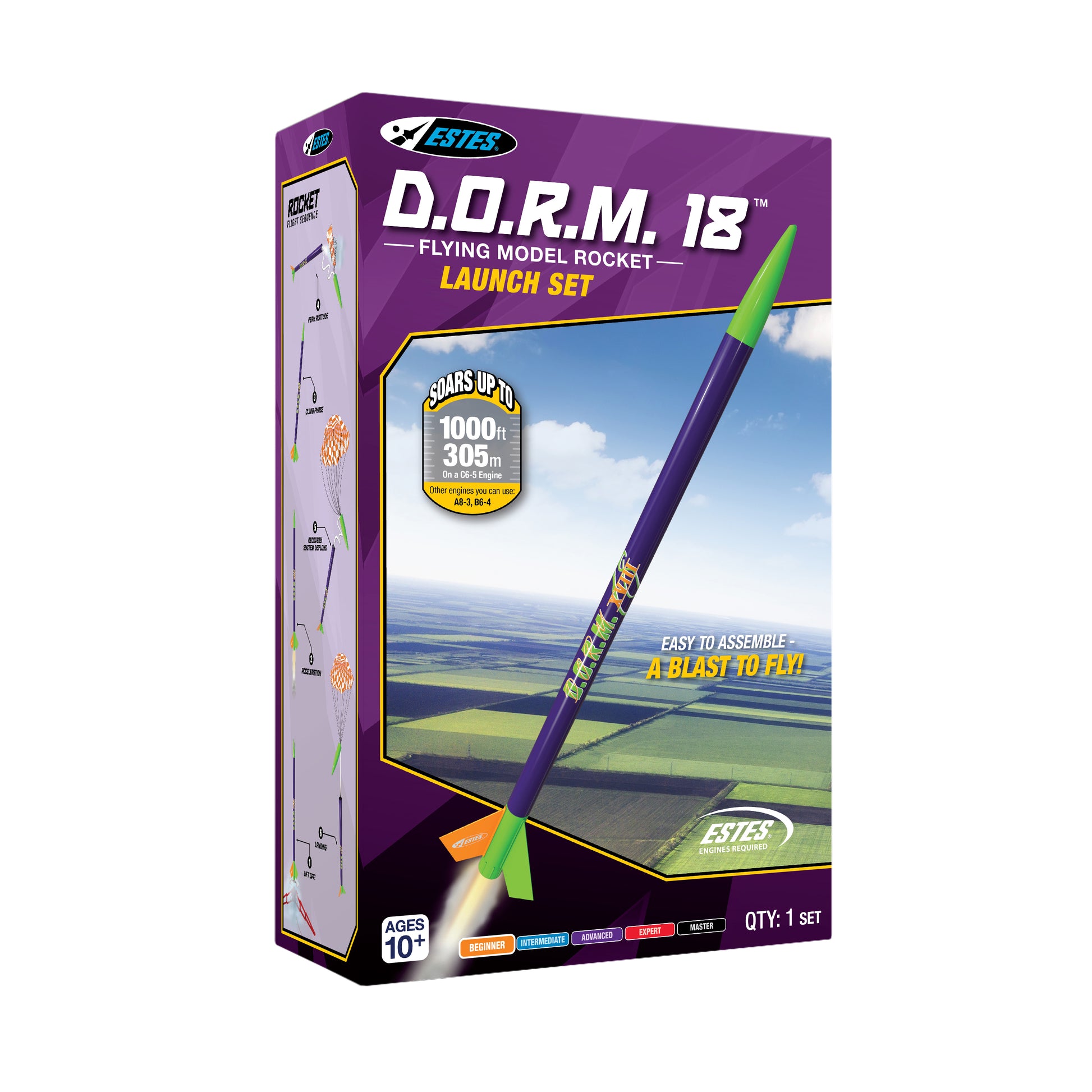 Estes DORM 18 Flying Model Rocket Kit Launch Set
