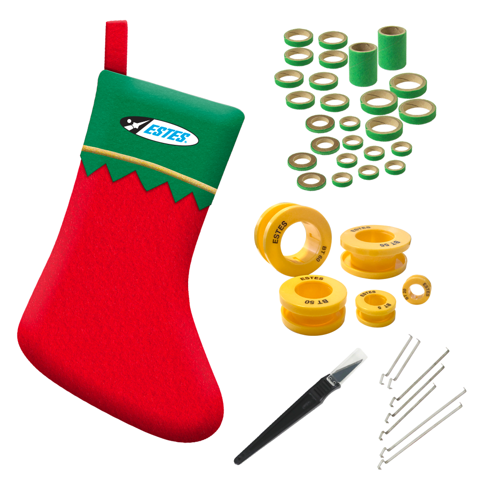 Estes Builders Holiday Stocking Bundle of Model Rocket Building Tools and Accessories