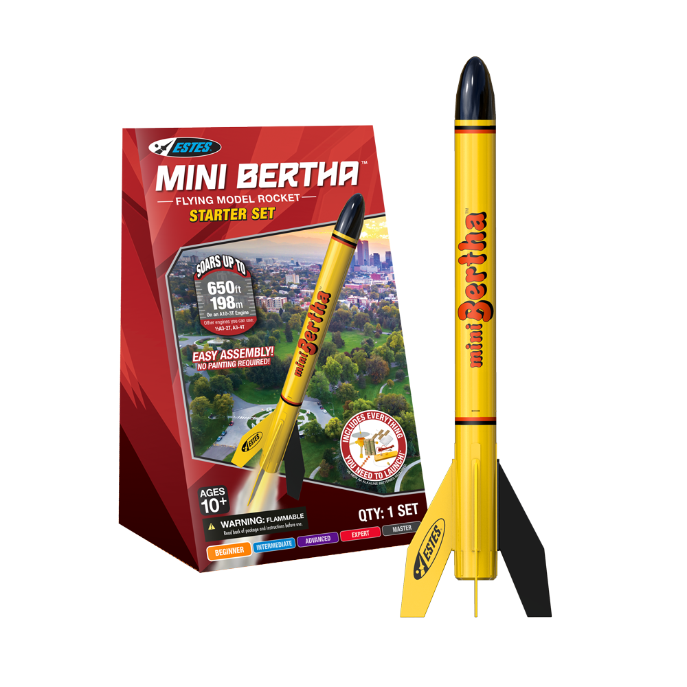 Estes Mini Bertha Starter Set Beginner Model Rocket Kit