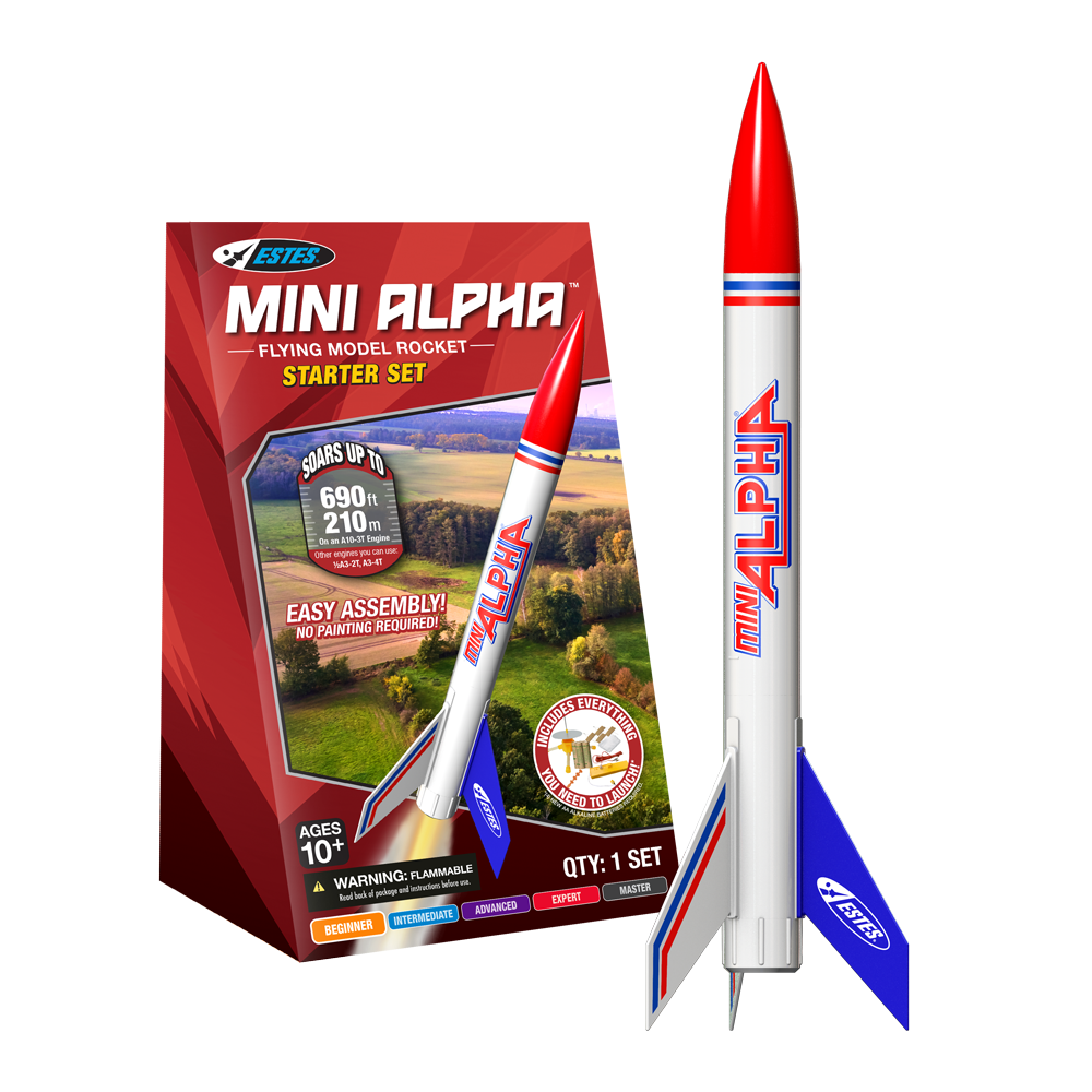 Mini Rocket Switch Setup Mini Alpha™ Starter Set | Beginner Model Rocket Kit | Estes Rockets