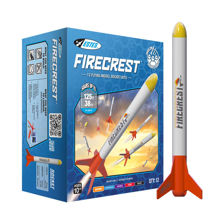 Fire Charge Rockets Firecrest™ Bulk Pack - 12 Beginner Friendly Model Rockets | Estes Rockets