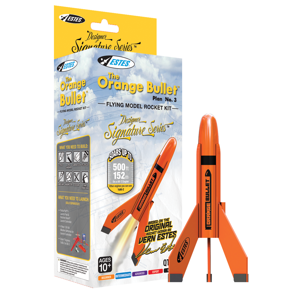 Orenge Roket Orange Bullet™ Model Rocket Kit - Designer Signature Series | Estes Rockets