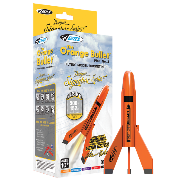 Orange Bullet™ Model Rocket Kit - Designer Signature Series