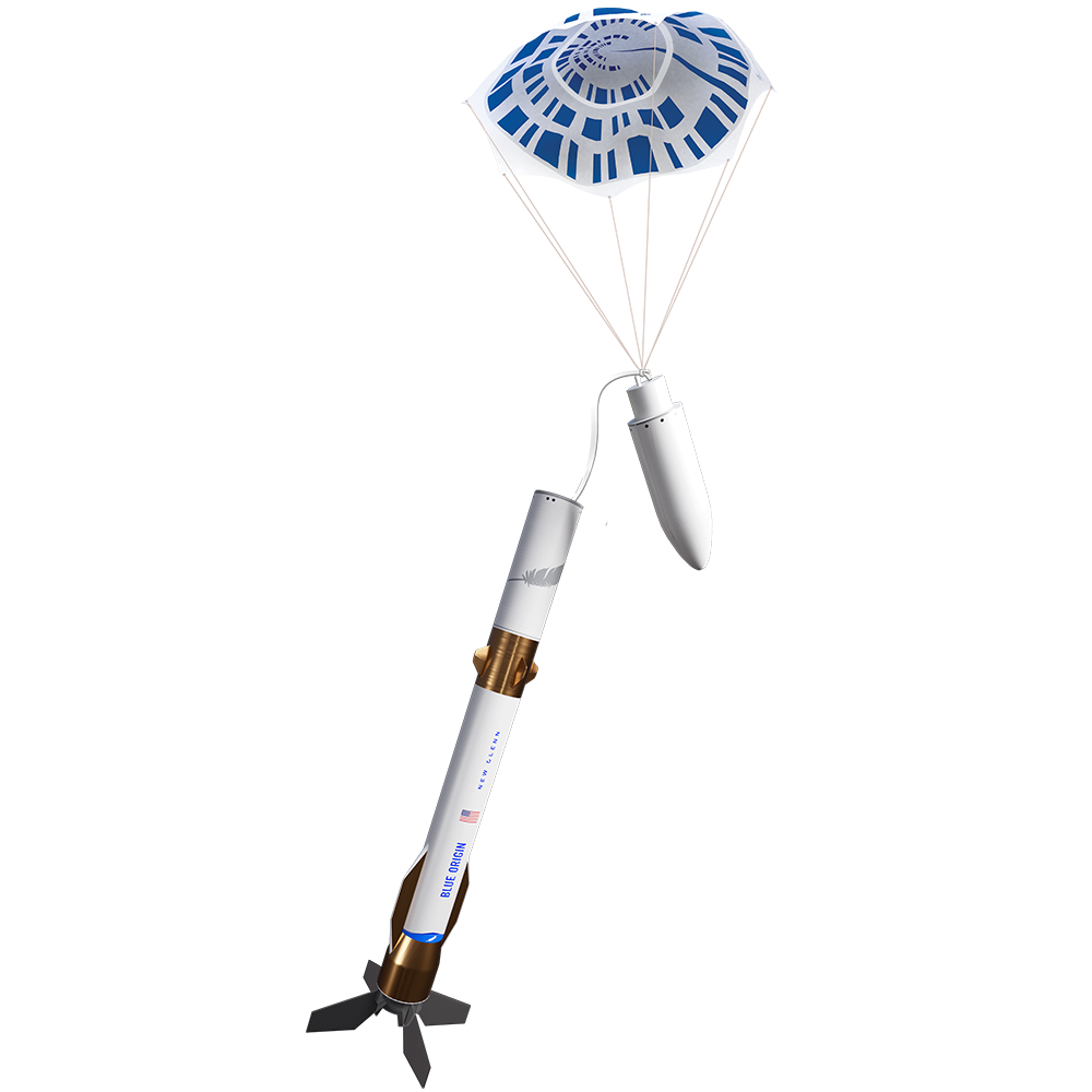 Estes Blue Origin New Glenn Model Rocket Parachute Recovery