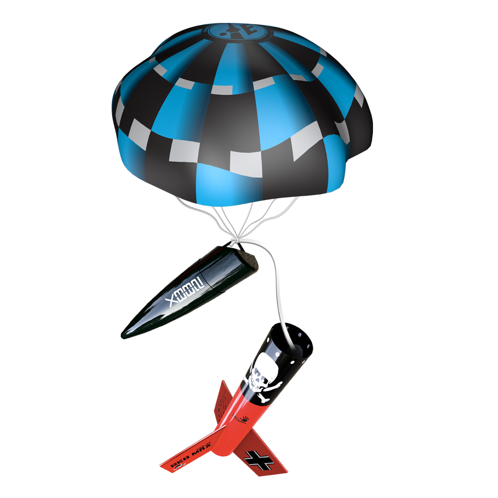 Parasheet Rockets Cohete modelo Pro Series II™ Mega Der Red Max™ - Grupo de 3 motores ...