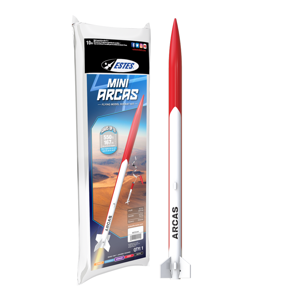 Min8i Rockets Mini Arcas | Advanced Mini Engine Model Rocket Kit | Estes Rockets
