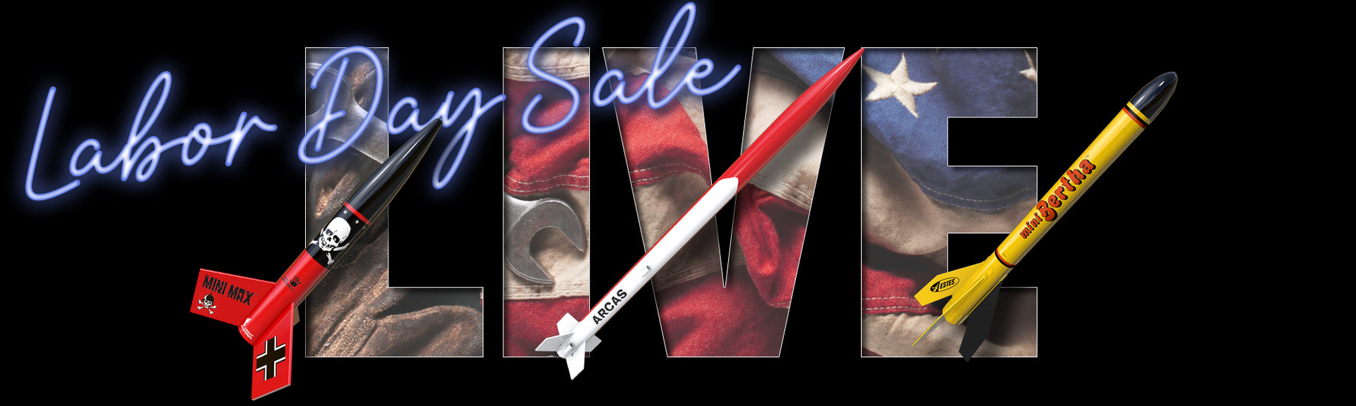 Estes Rockets Labor Day Sale Banner