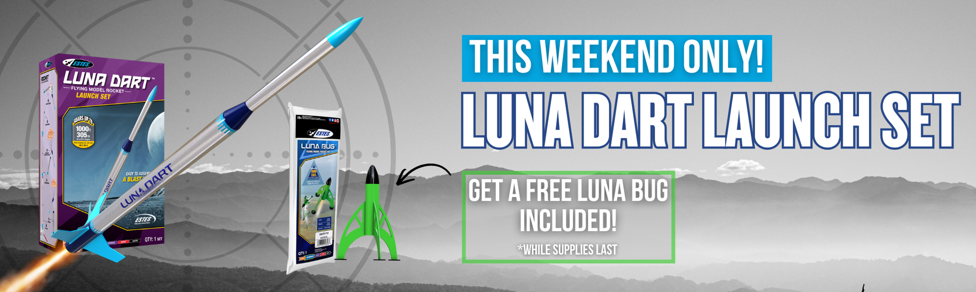 Estes Luna Dart Launch Set with Free Luna Bug Model Rocket