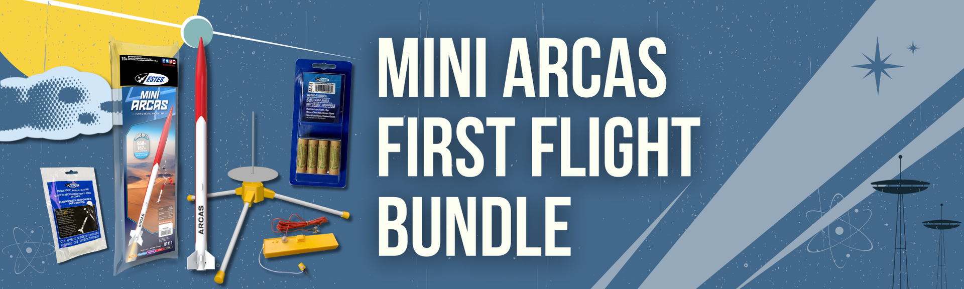 Estes Mini Arcas Model Rocket First Flight Bundle