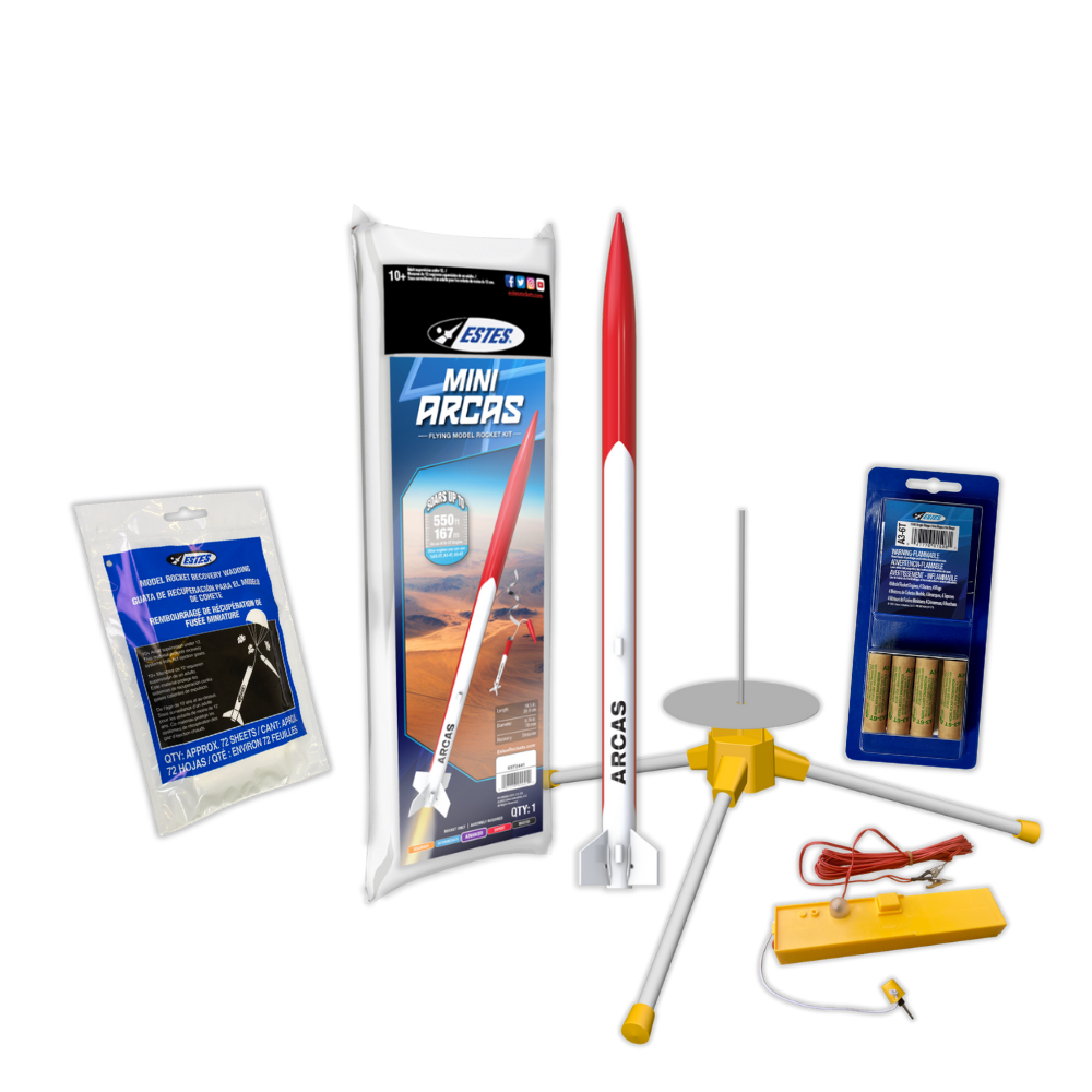 Estes Mini Arcas First Flight Bundle Model Rocket Kit with everything needed to launch