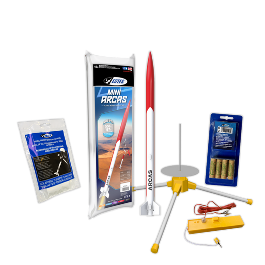 Estes Mini Arcas First Flight Bundle Model Rocket Kit with everything needed to launch