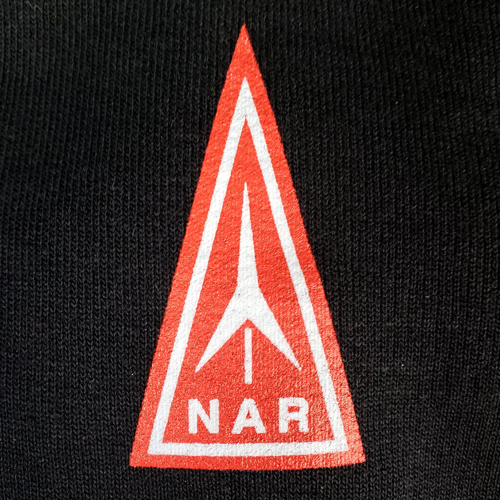 National Association of Rocketry Hoodie Screen Printed Logo Up Close