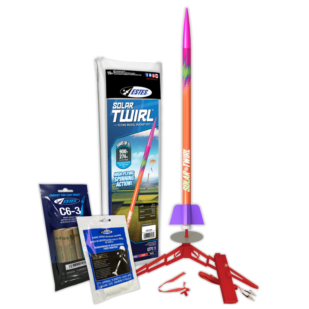 Estes Spring Skies Solar Twirl Model Rocket Bundle with Everything You Need to Launch