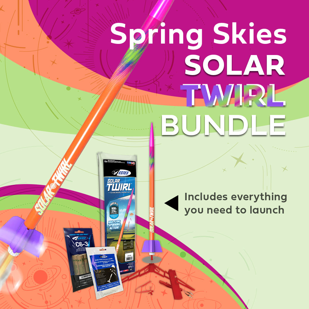 Estes Spring Skies Solar Twirl Beginner Model Rocket Bundle with Everything You Need To Launch