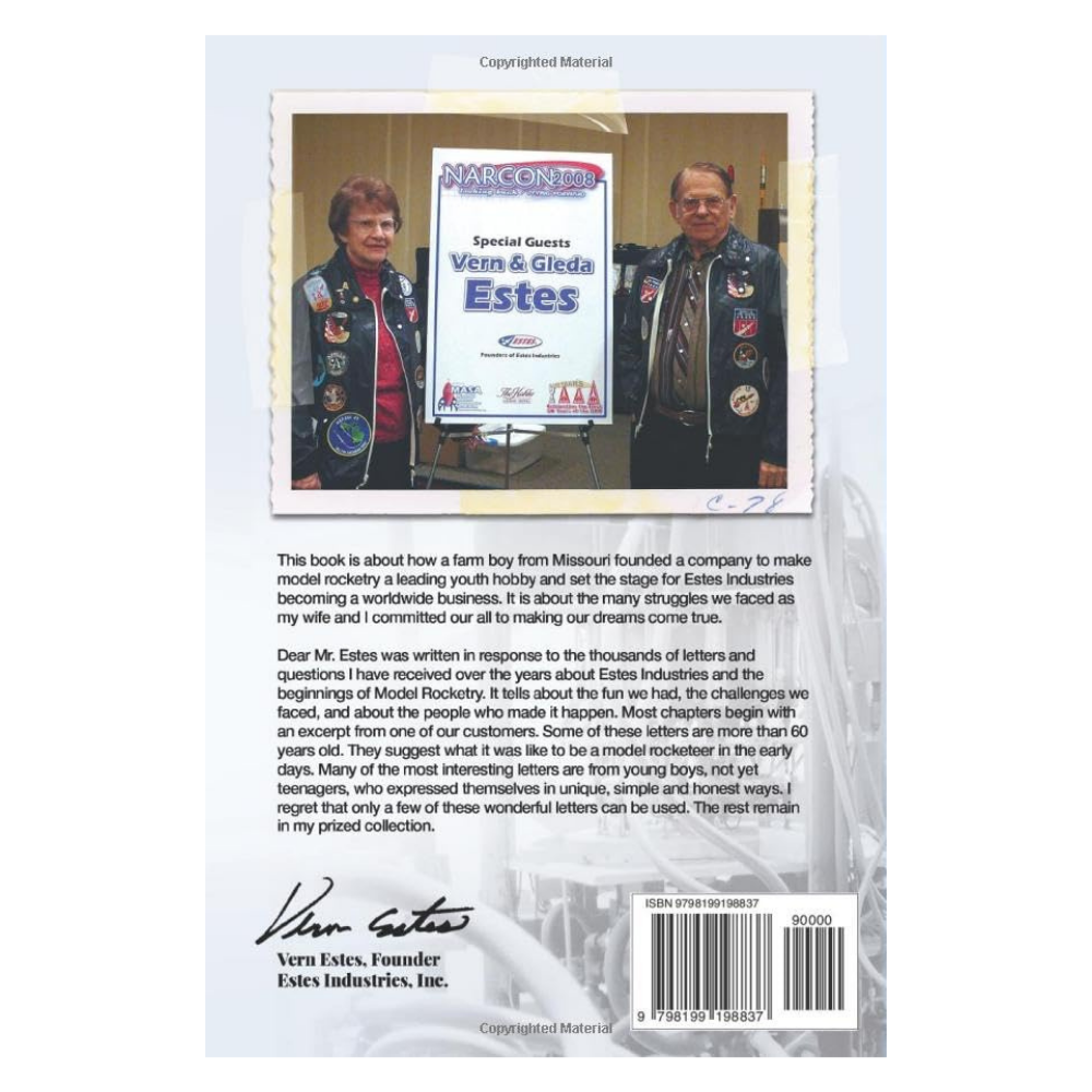 Estes Rockets: Dear Mr. Estes Book Back Cover