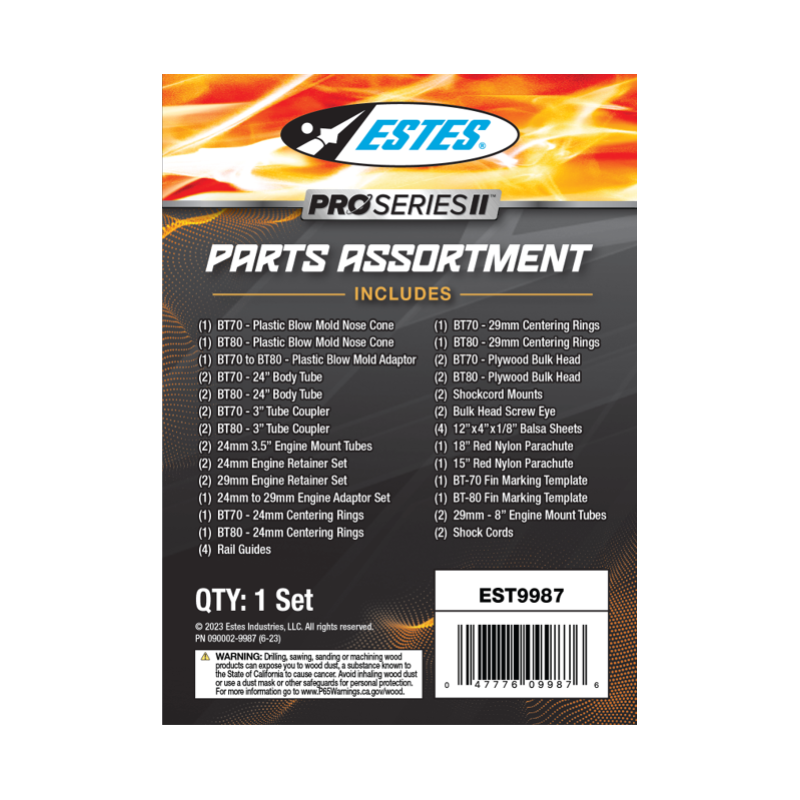 Estes Pro Series II Model Rocket Parts Assortment