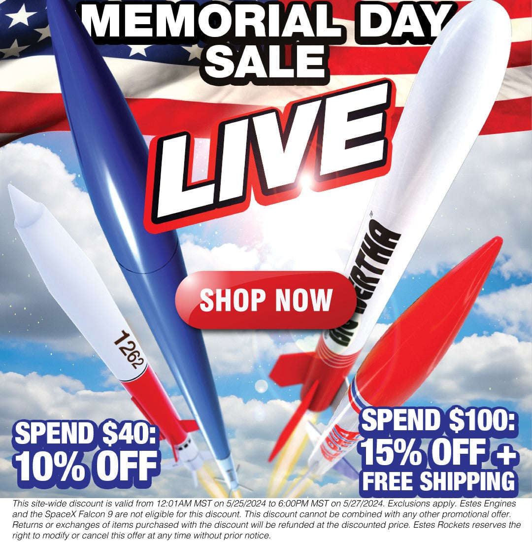 Estes Rockets Memorial Day Sale Web Banner