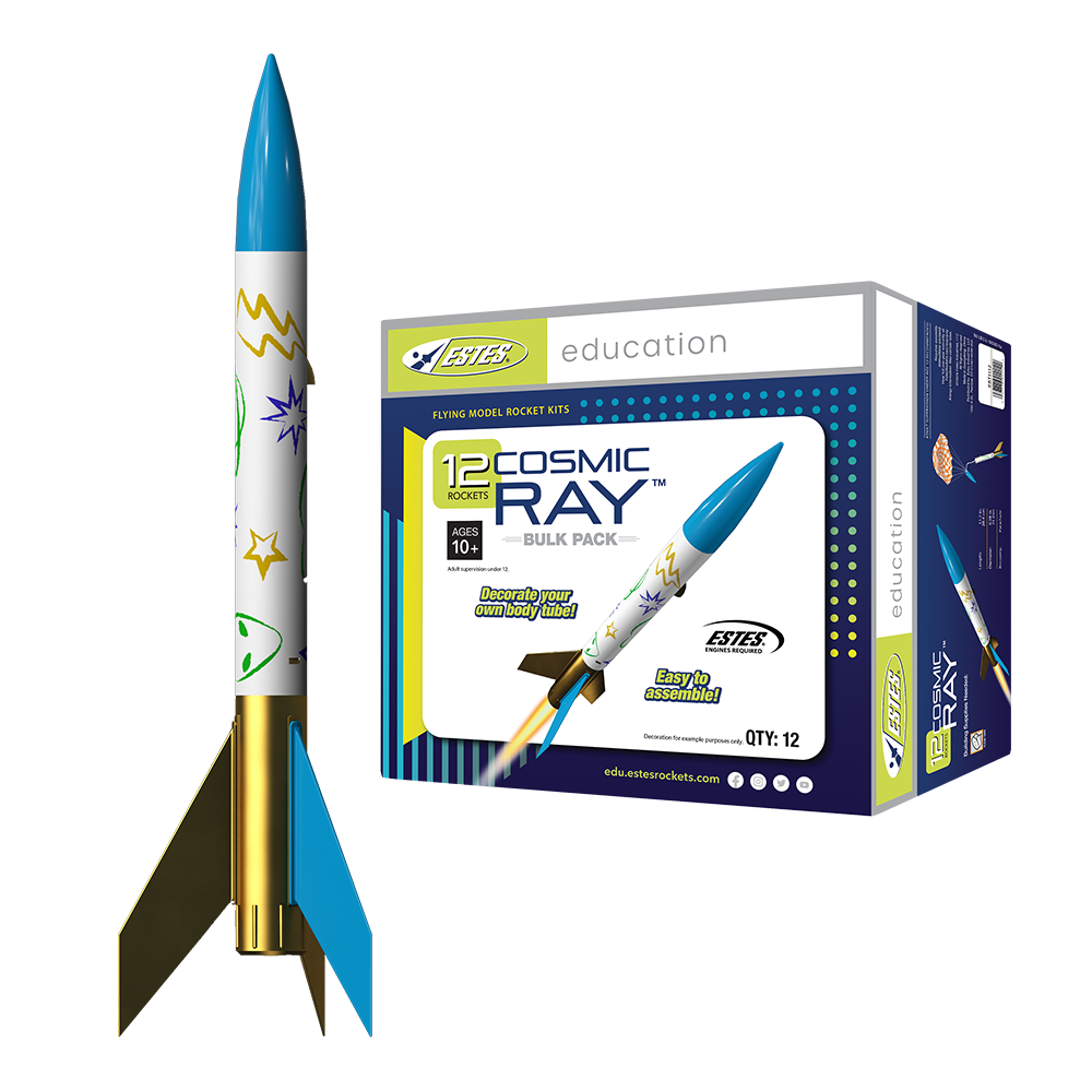 Cosmic Ray® Bulk Pack (12 pk) - Beginner Model Rocket Kits | Estes Rockets