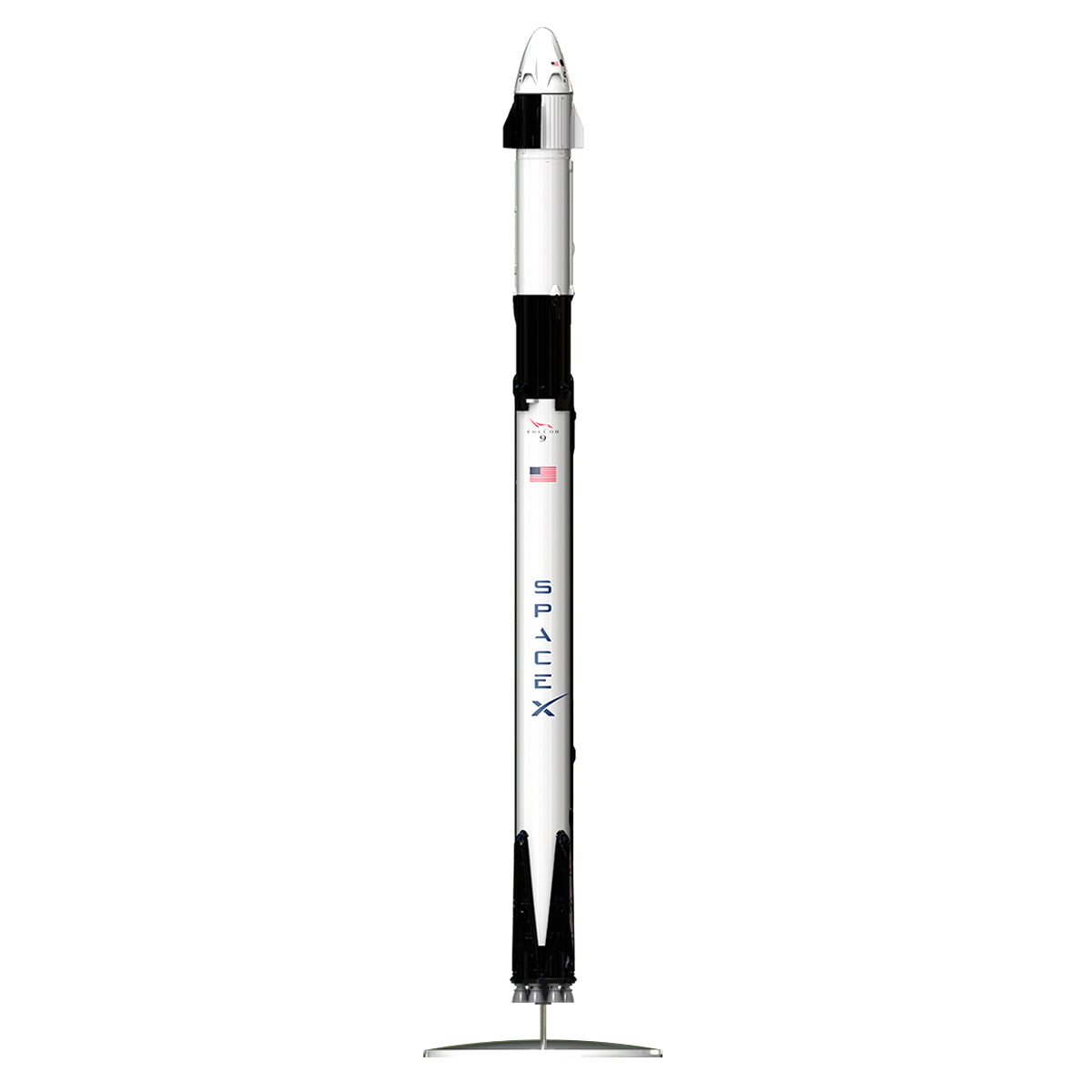 SpaceX Falcon 9 Model Rocket with Stand
