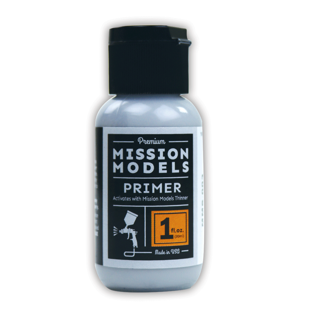 Mission Models - Acrylic Model Paint 1 oz Bottle, Grey Primer