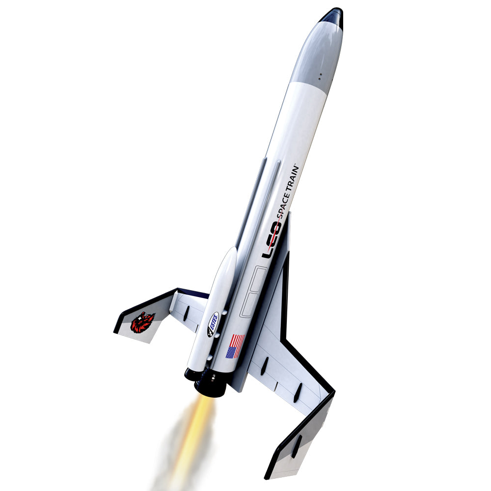 Flying Rocket with Up with Flame